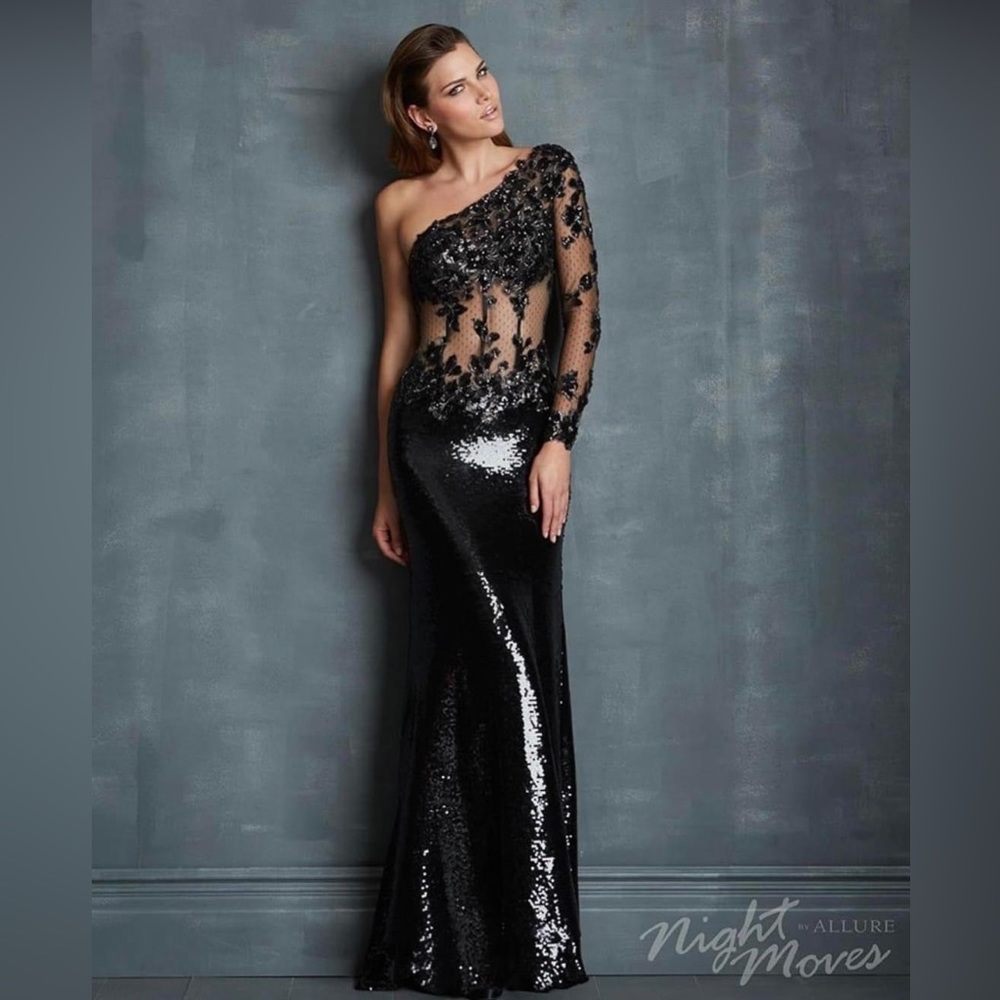 Night Moves Black Prom Dress